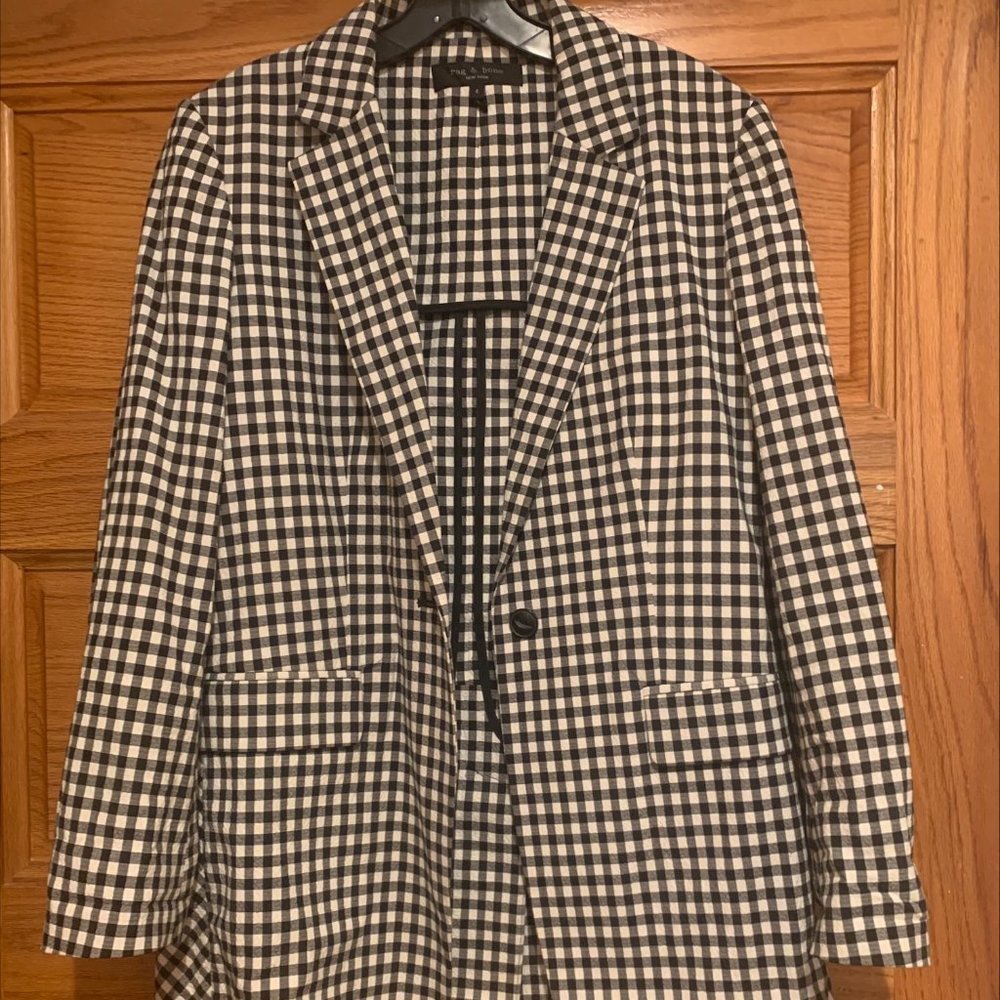 Rag & Bone Ames Gingham Blazer  - Size 4